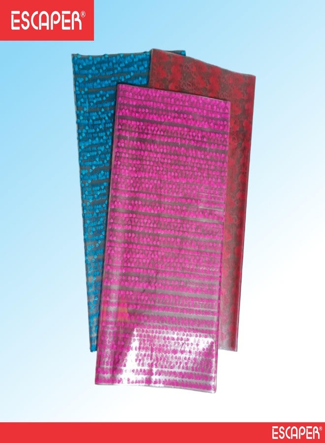 ESCAPER أوراق تغليف الهدايا من إسكيبر، أوراق سيلوفان شفافة متعددة الاستخدامات بتصميم قلب بلاستيكي (26 × 19 بوصة) لتغليف الهدايا، والسلال، وتغليف باقات الزهور، والأعمال اليدوية، والمهرجانات (ألوان متنوعة شفافة، 10 قطع) - Image 3